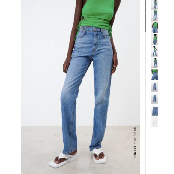 ZARA HIGH RISE FULL LENGTH JEANS - Picture 1 of 3
